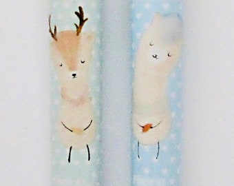 Forest animals alpaca deer cute kawaii kitsch fountain pens and ink cartridge