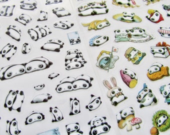 Panda pandas cute kawaii kitsch glitter iridescent washi sticky deco tapes