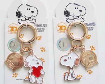 Snoopy & Woodstock Novelty Key Ring and handbag Charm set Stocking Filler 