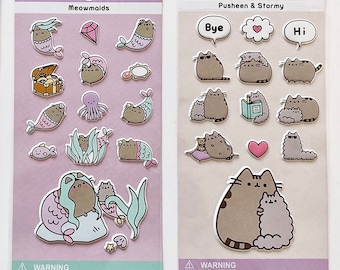 Gund Pusheen cat cute kawaii kitsch 3d puffy stickers