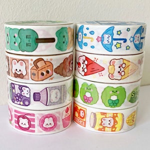 Bears bunnies cats cute kawaii washi sticky masking deco tape