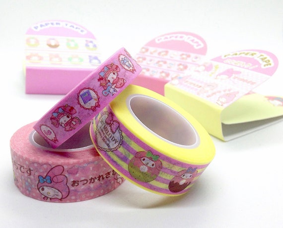Hello Kitty cat bunny soft drawn kawaii kitsch washi sticky masking deco tapes