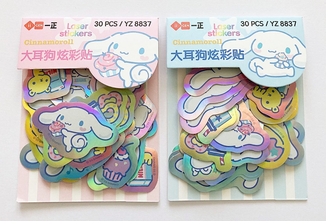 Sanrio Cinnamoroll Cute Kawaii Kitsch Laser Stickers - Etsy