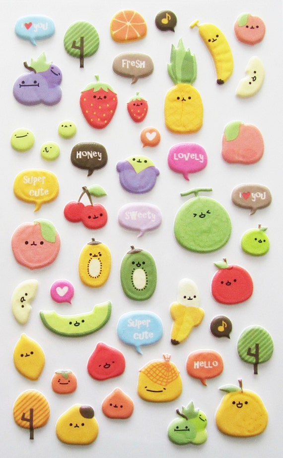 Cute Food Stickers Kawaii Snack Cookie Fruit Ince - Temu