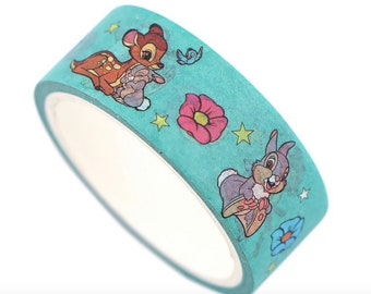 Bambi, Thumper and Flower cute kawaii washi sticky masking deco tape