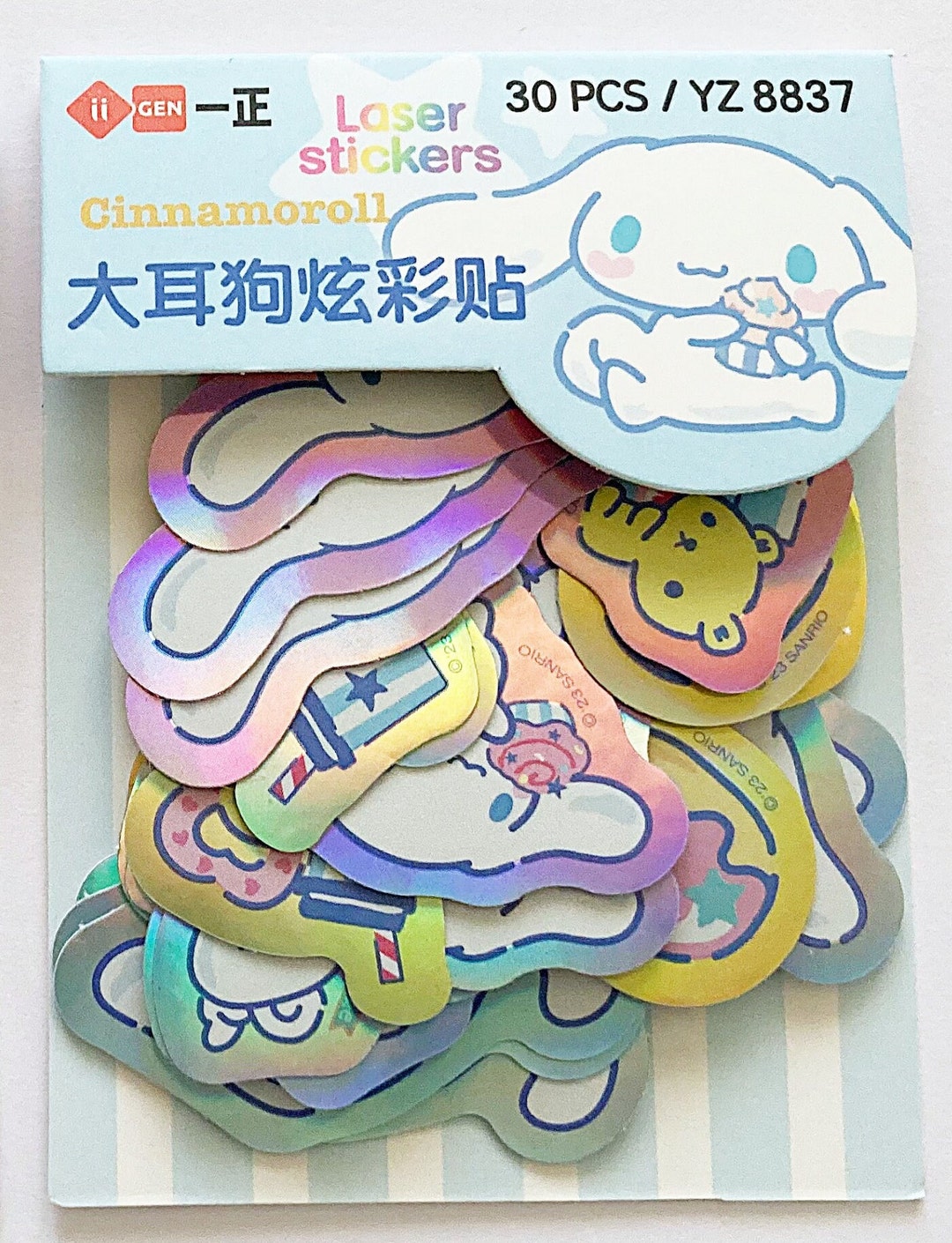 Sanrio Cinnamoroll Cute Kawaii Kitsch Laser Stickers - Etsy
