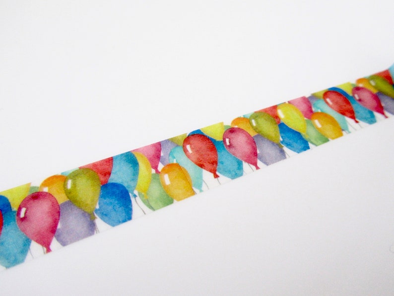 Bright rainbow pastels balloons hearts stars cute kawaii washi deco tape 