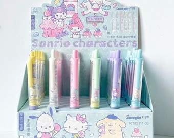 Hello Kitty My Melody Kuromi Cinnamoroll Pochacco Pompompurin 'fairground' cute kawaii kitsch chunky clicker pens