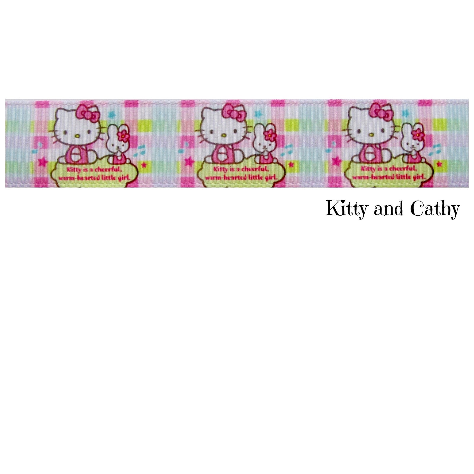 Hello Kitty Cat Cathy Rabbit Bunny Teddy Cute Kawaii Kitsch Grosgrain ...
