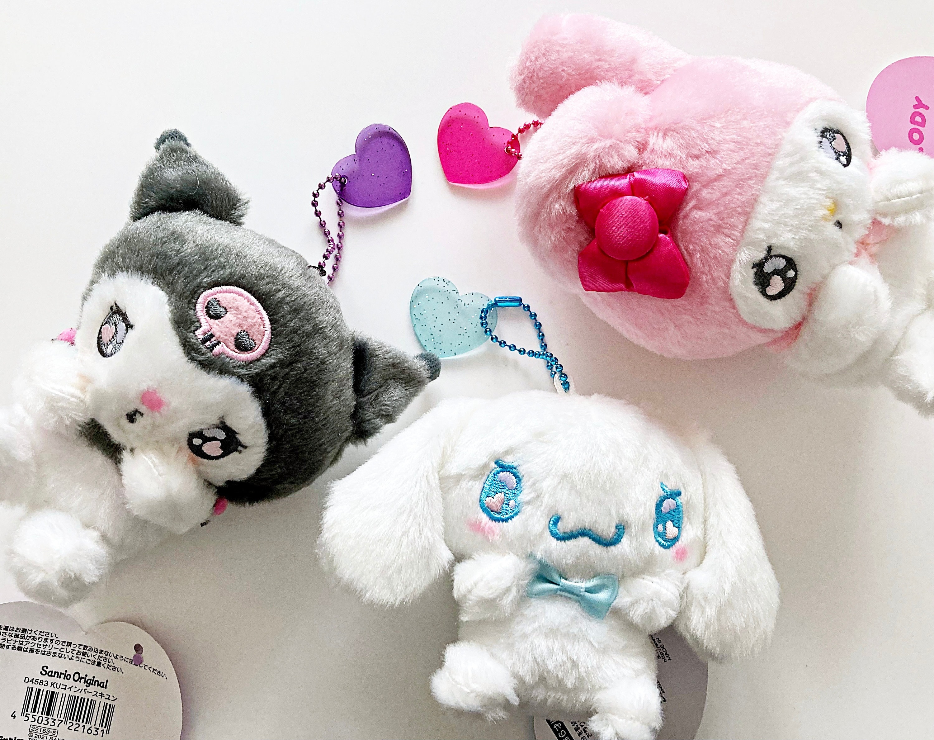 Cinnamoroll My Melody Kuromi 'love Hearts' Plush With Glittery
