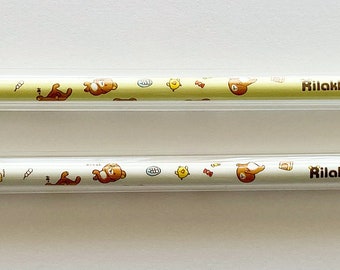 Rilakkuma 'lounging around' cute kawaii kitsch 0.35mm gel ink pens with see through barrel