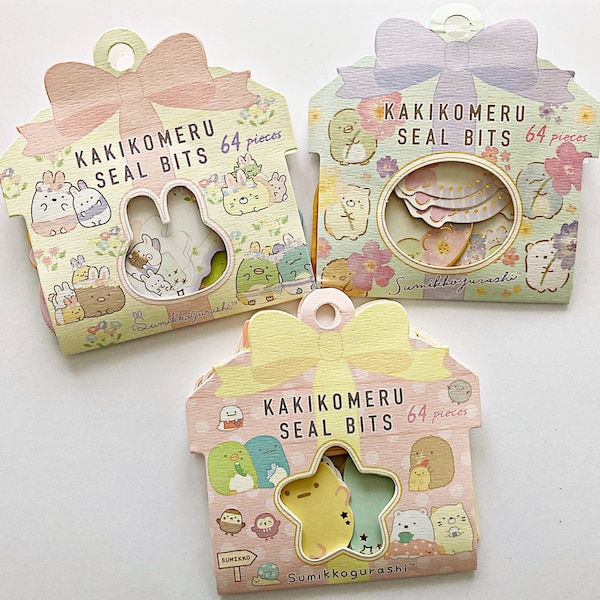 Sumikko Gurashi Kakikomeru seal bits cute kawaii kitsch gold accented paper sticker packs