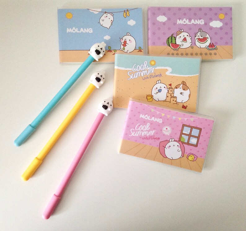 Molang /'Soft Colour/' podgy potato rabbit cute kawaii kitsch 6 sheet sticker set