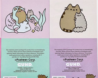 Gund NEW * Pusheen Magical Kitty Puffy Stickers * 13 Stickers Cat Kitten  Tabby