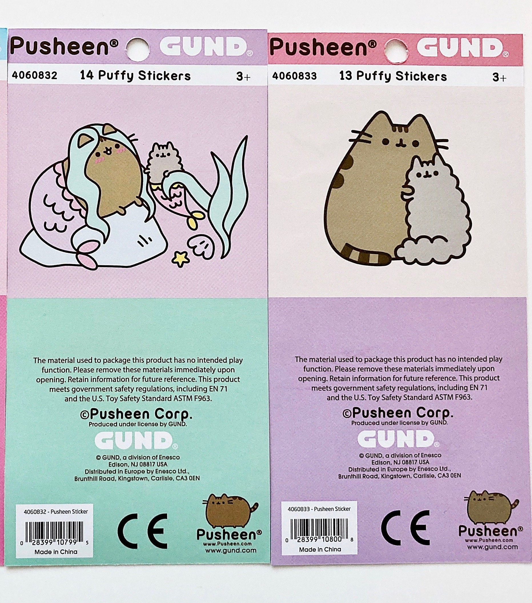 Pusheen Pastel 13-Piece Puffy Sticker Set