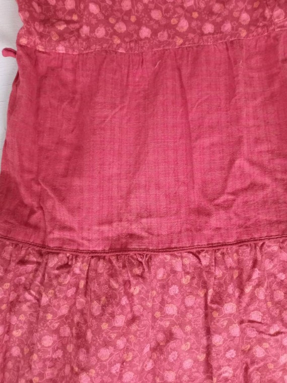 Vintage 70's Reds & Pink Cotton Dress,  Festival,… - image 4
