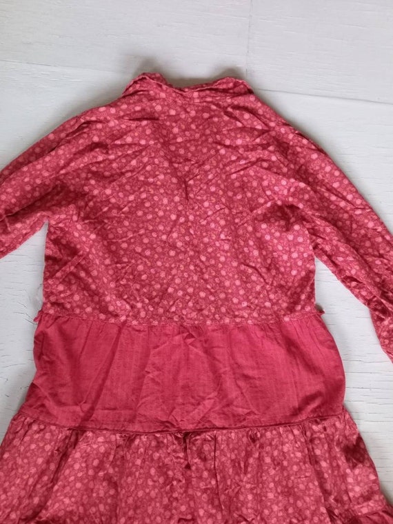 Vintage 70's Reds & Pink Cotton Dress,  Festival,… - image 3