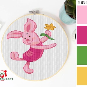 PIGLET Cross Stitch Pattern PDF, Embroidery Chart Cute Nursery Decor, Cute, Winnie The Pooh Counted Cross Stitch Chart, Instant Download