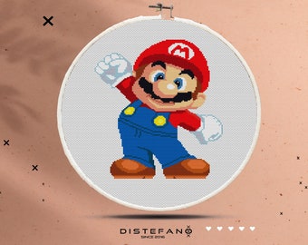 SUPER MARIO Bros Cross Stitch Pattern PDF, Mario and Luigi Cute Embroidery Wall Decor, Odyssey Yoshi Game Pattern Chart, Instant Download