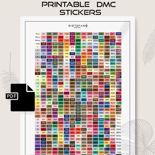 DMC Floss Printable Stickers Color Bobbin Labels Thread Etsy