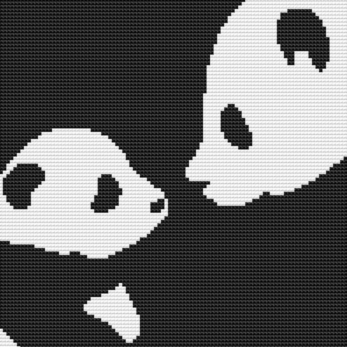 PANDA Cross Stitch Pattern PDF Embroidery Chart Cute Nursery Etsy