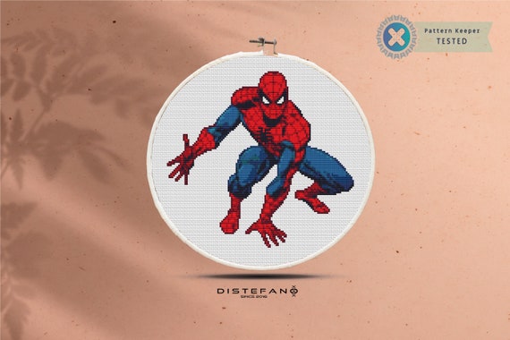 SPIDERMAN Avengers Cross Stitch Pattern PDF, Embroidery Comics Cute Nursery Wall Decor, Marvel Counted Cross Stitch Chart, Instant Download