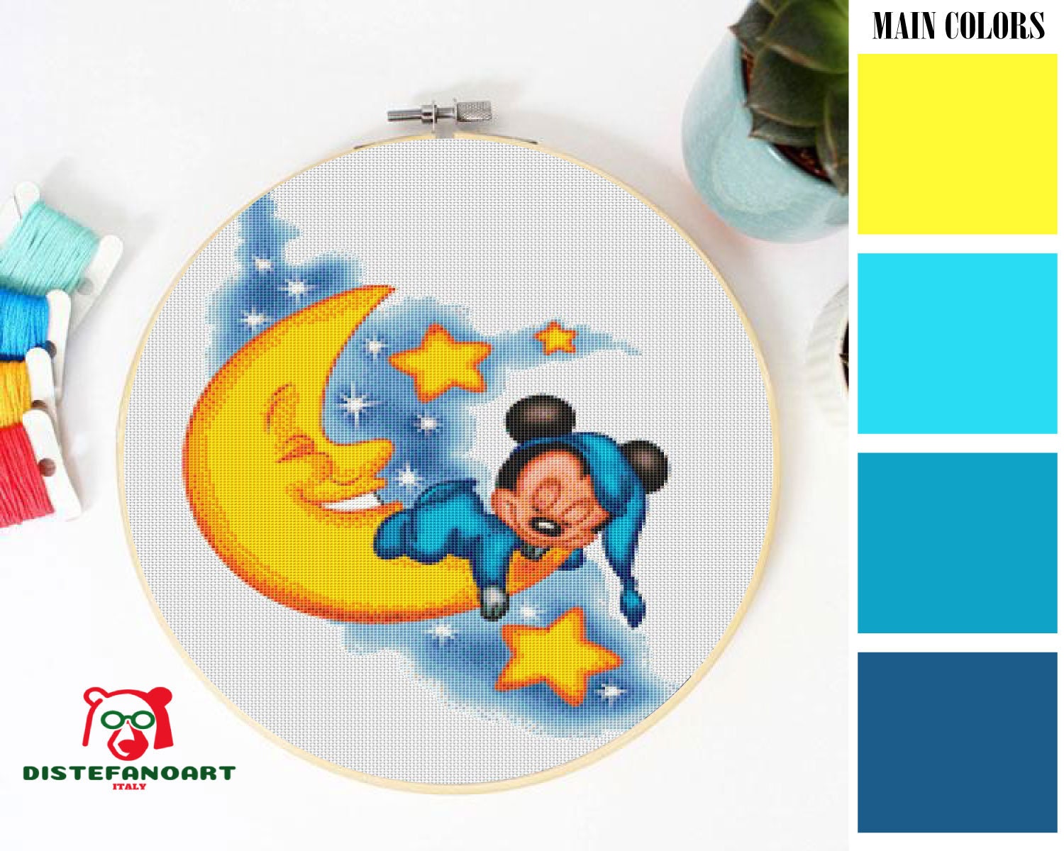 Baby MICKEY MOUSE Cross Stitch Pattern PDF Embroidery Chart Etsy