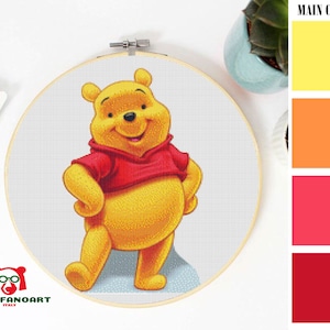 WINNIE The POOH Cross Stitch Pattern PDF, Embroidery Chart Cute Nursery Decor, Cartoon, Animal Counted Cross Stitch Chart, Instant Download