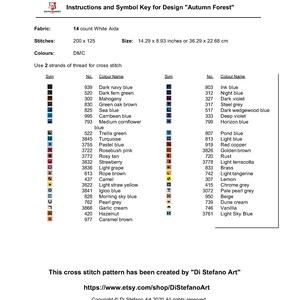 Autumn Forest Cross Stitch Pattern PDF, Embroidery Chart, Wall Decor ...