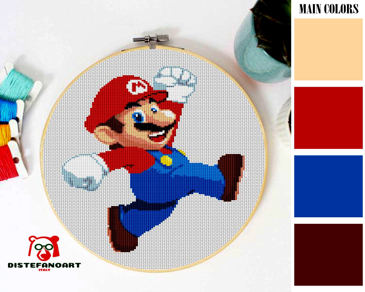 Super Mario Cross Stitch Pattern Pdf Embroidery Chart Cute Etsy