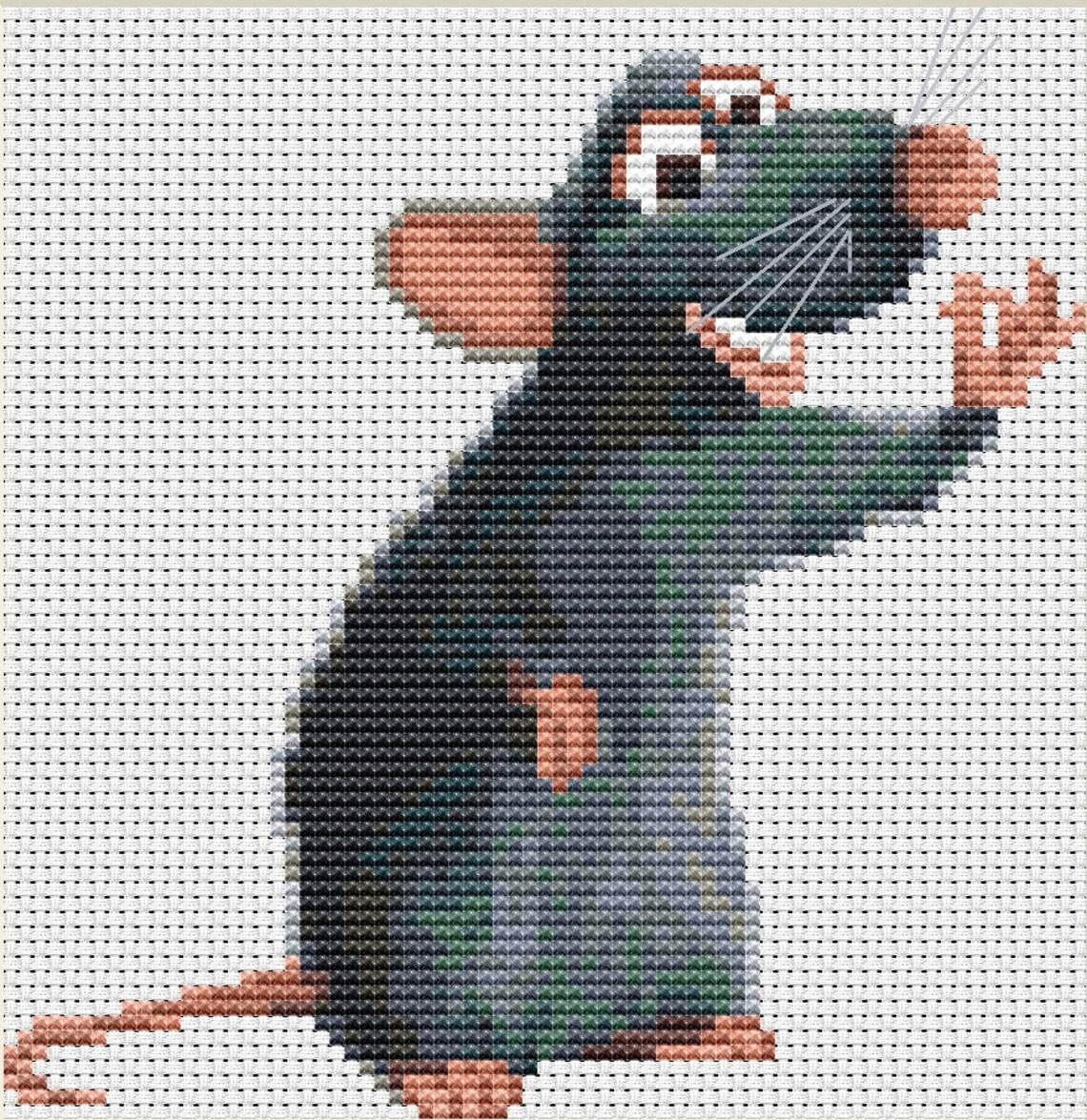 REMY Rat RATATOUILLE Cross Stitch Pattern PDF Embroidery Cute Etsy