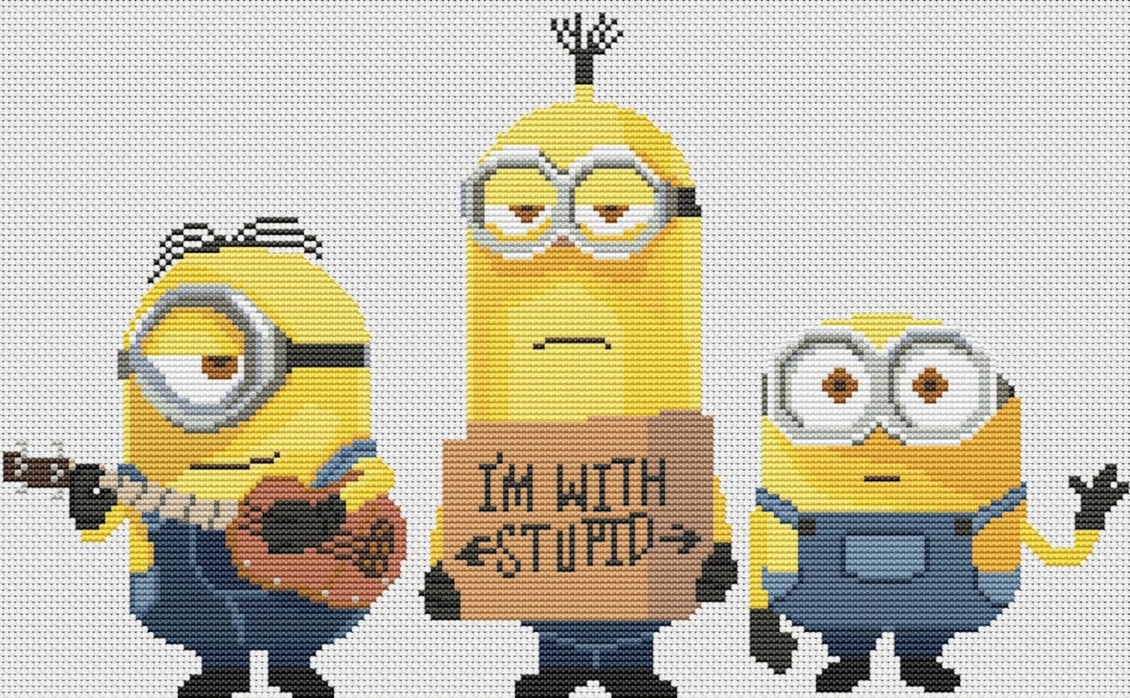 MINIONS Cross Stitch Pattern PDF Embroidery Chart Cute - Etsy