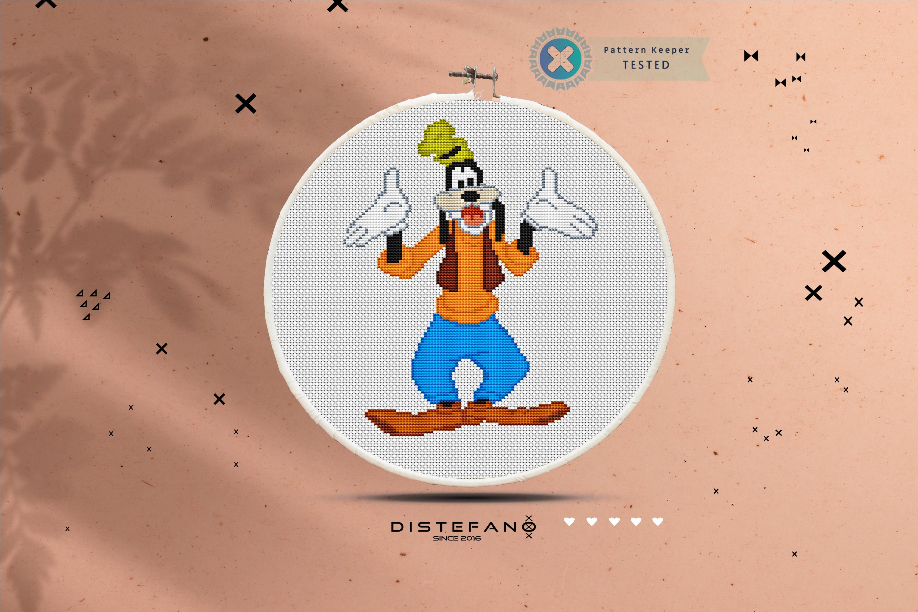 GOOFY Cross Stitch Pattern PDF, Embroidery Chart, Cute Nursery