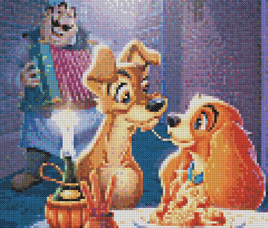 LADY and the TRAMP Cross Stitch Pattern PDF Embroidery Chart Etsy