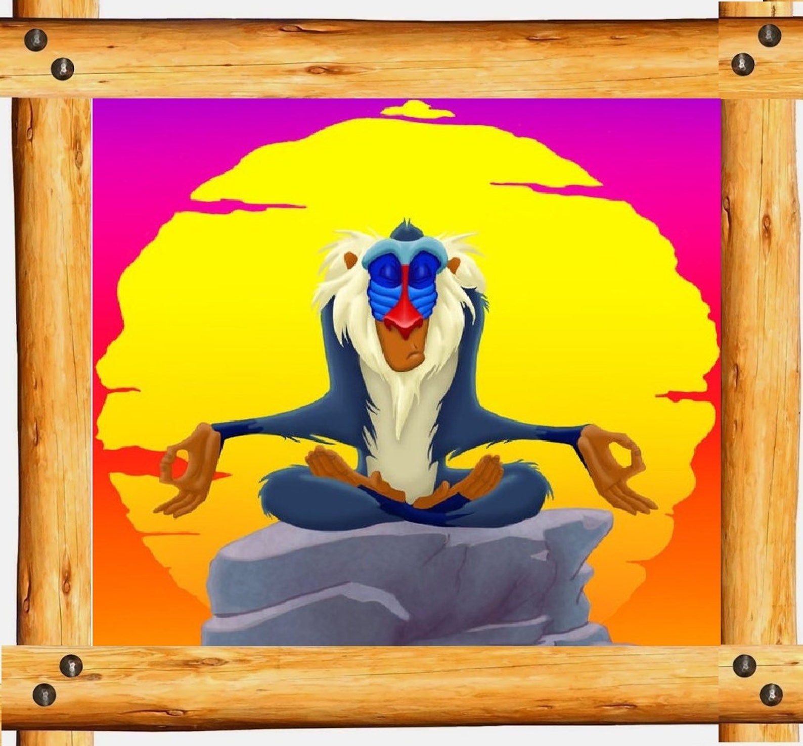 MEDITATING RAFIKI Cross Stitch Pattern PDF Embroidery Cute | Etsy