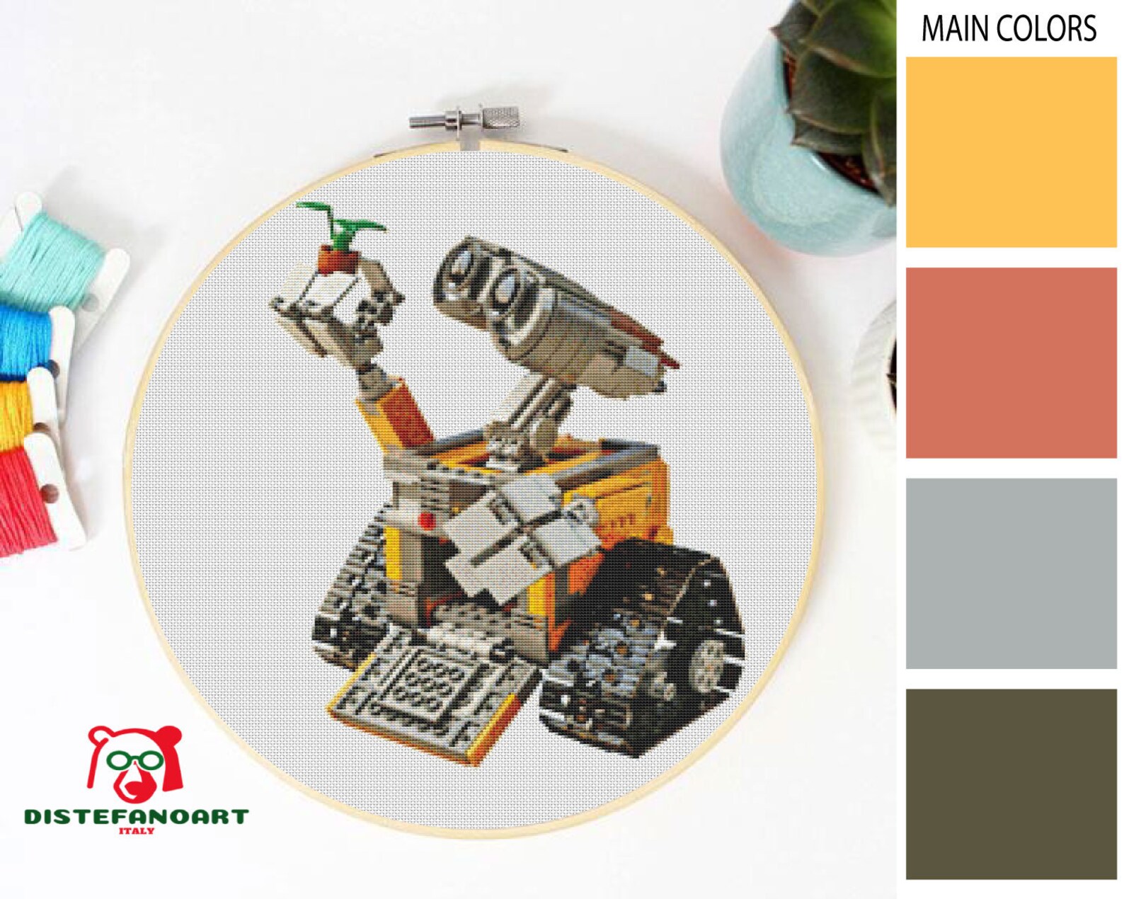 WALLE Cross Stitch Pattern PDF Embroidery Chart Cute Nursery Etsy