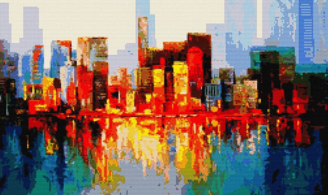 SKYLINE Cross Stitch Pattern PDF Chicago Art Embroidery Chart - Etsy
