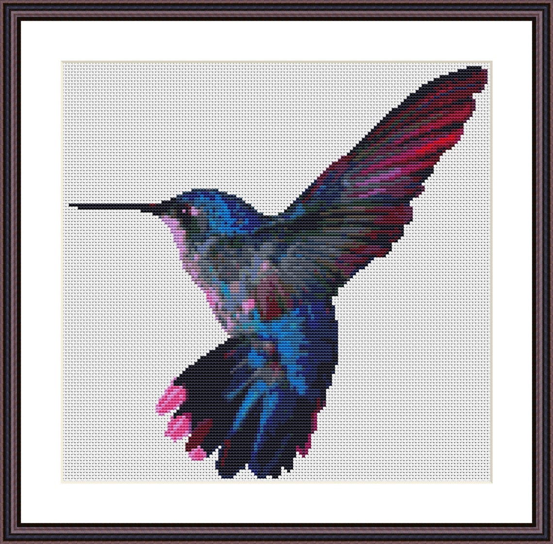 HUMMINGBIRD Cross Stitch Pattern PDF Embroidery Chart Cute | Etsy