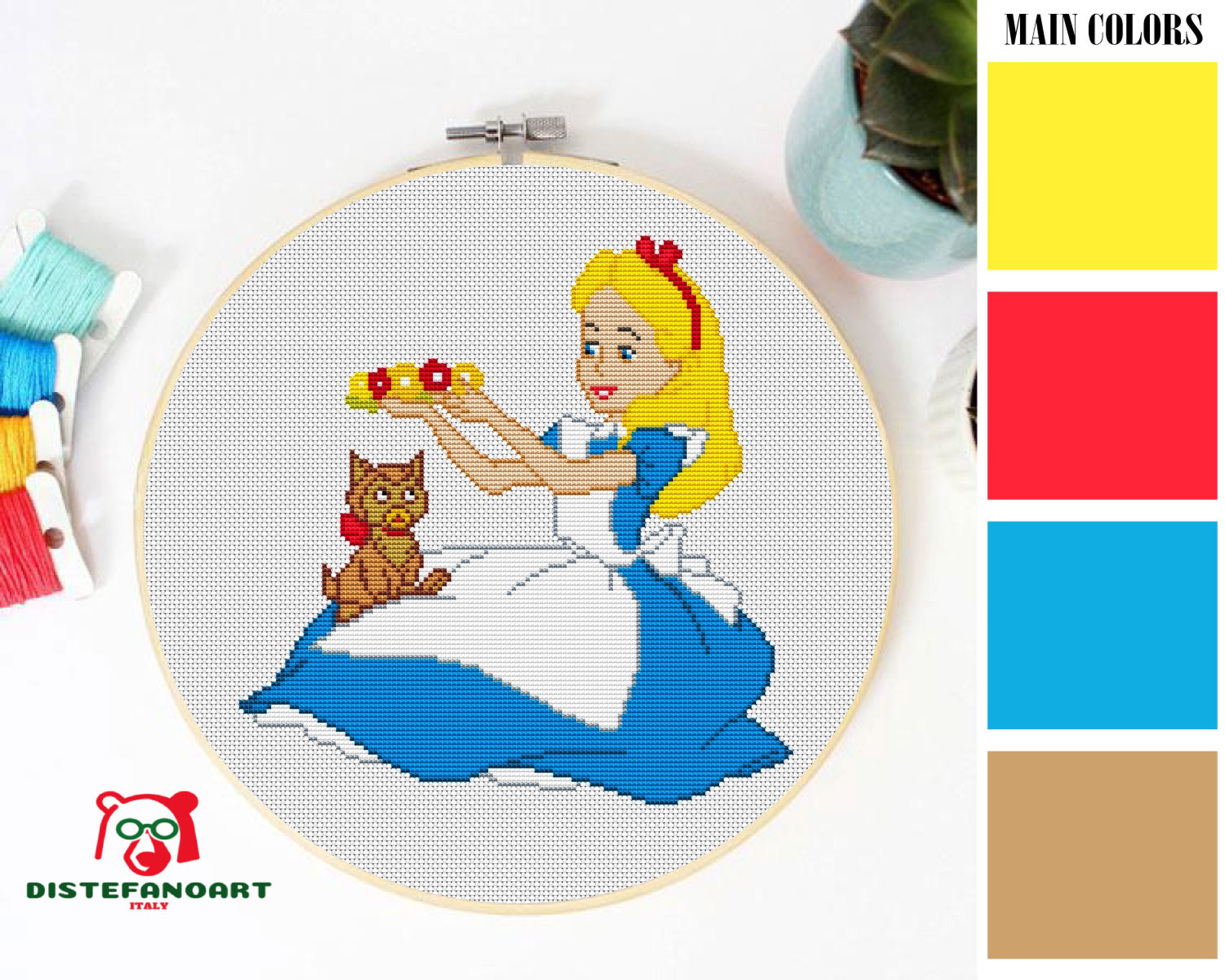 ALICE in WONDERLAND Cross Stitch Pattern PDF Embroidery Etsy