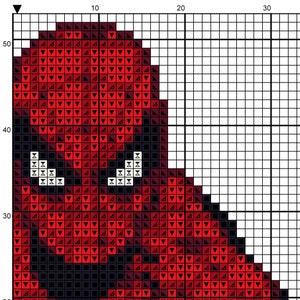 Spiderman Cross Stitch Pattern PDF, 117 x 104 Stitches, 10 DMC Colors image 3