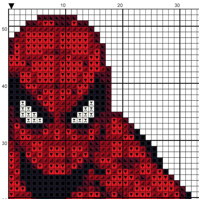 Spiderman Cross Stitch Pattern PDF, 117 x 104 Stitches, 10 DMC Colors image 3