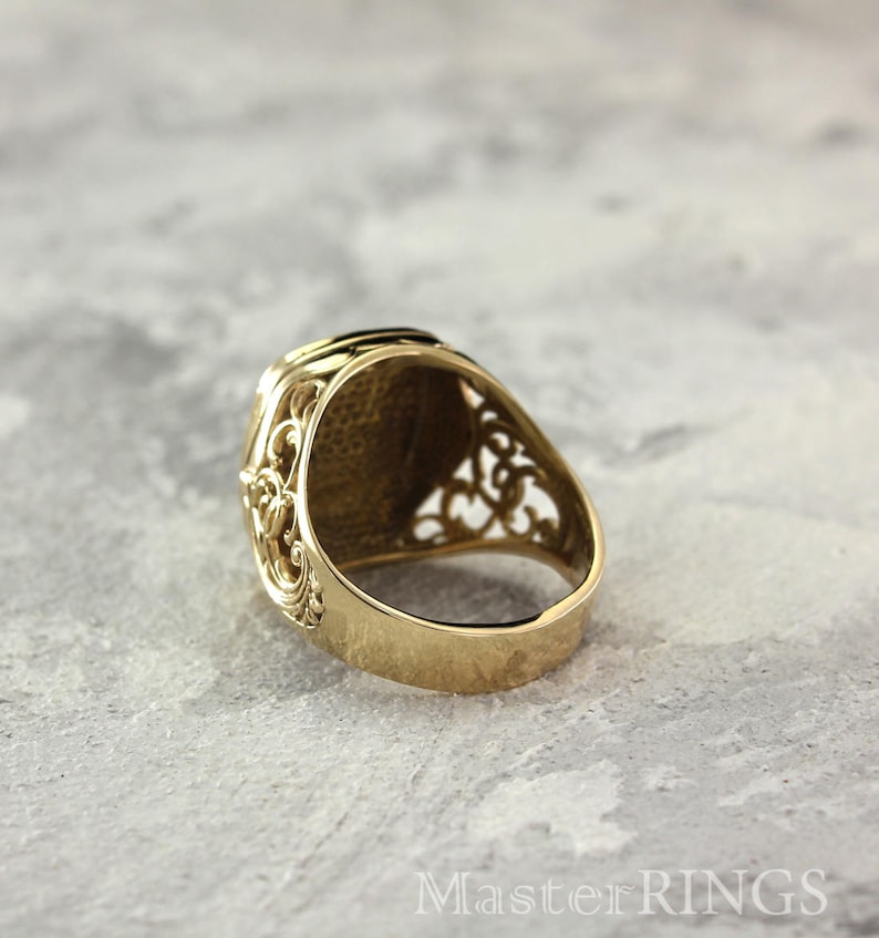 Mens personalized gold ring Mens initial ring Initial Etsy
