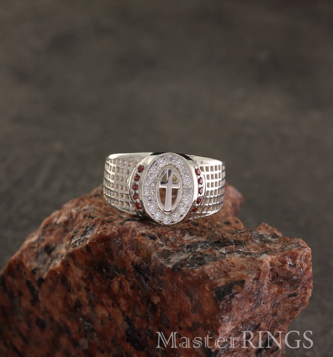 Cross men ring Cross ring Men ring Christian Etsy