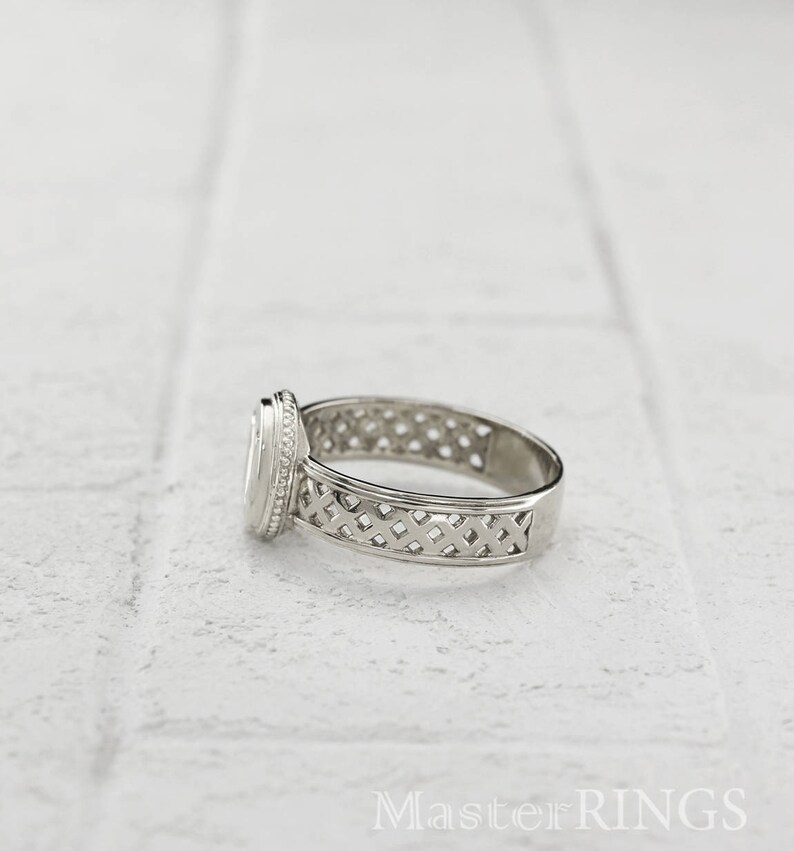 Initial silver ring Men's silver ring for little finger Etsy