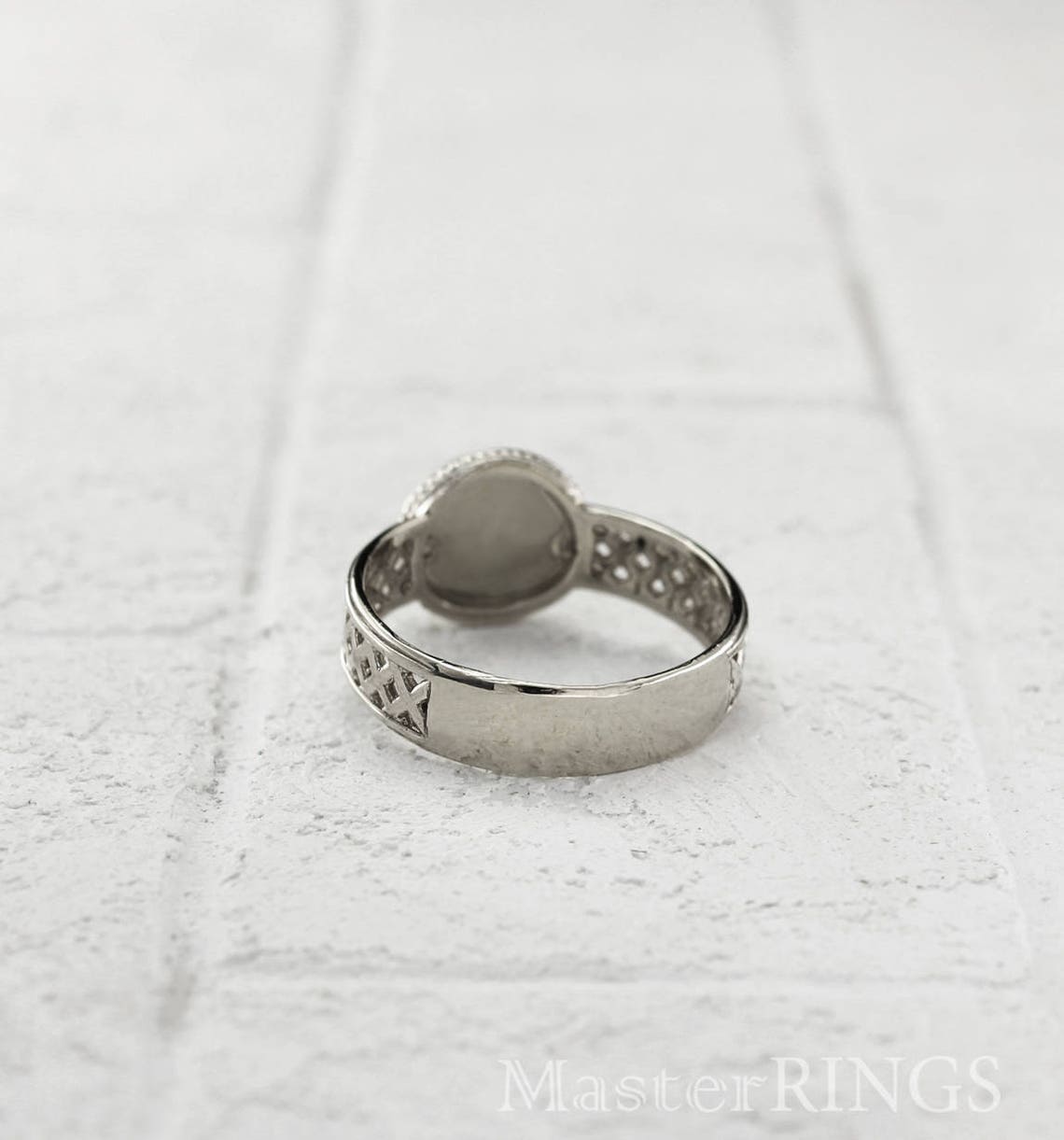 Initial silver ring Men's silver ring for little finger Etsy