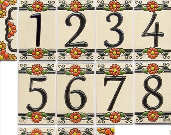 Handmade Ceramic House Numbers and letters MARIGOLD - small size