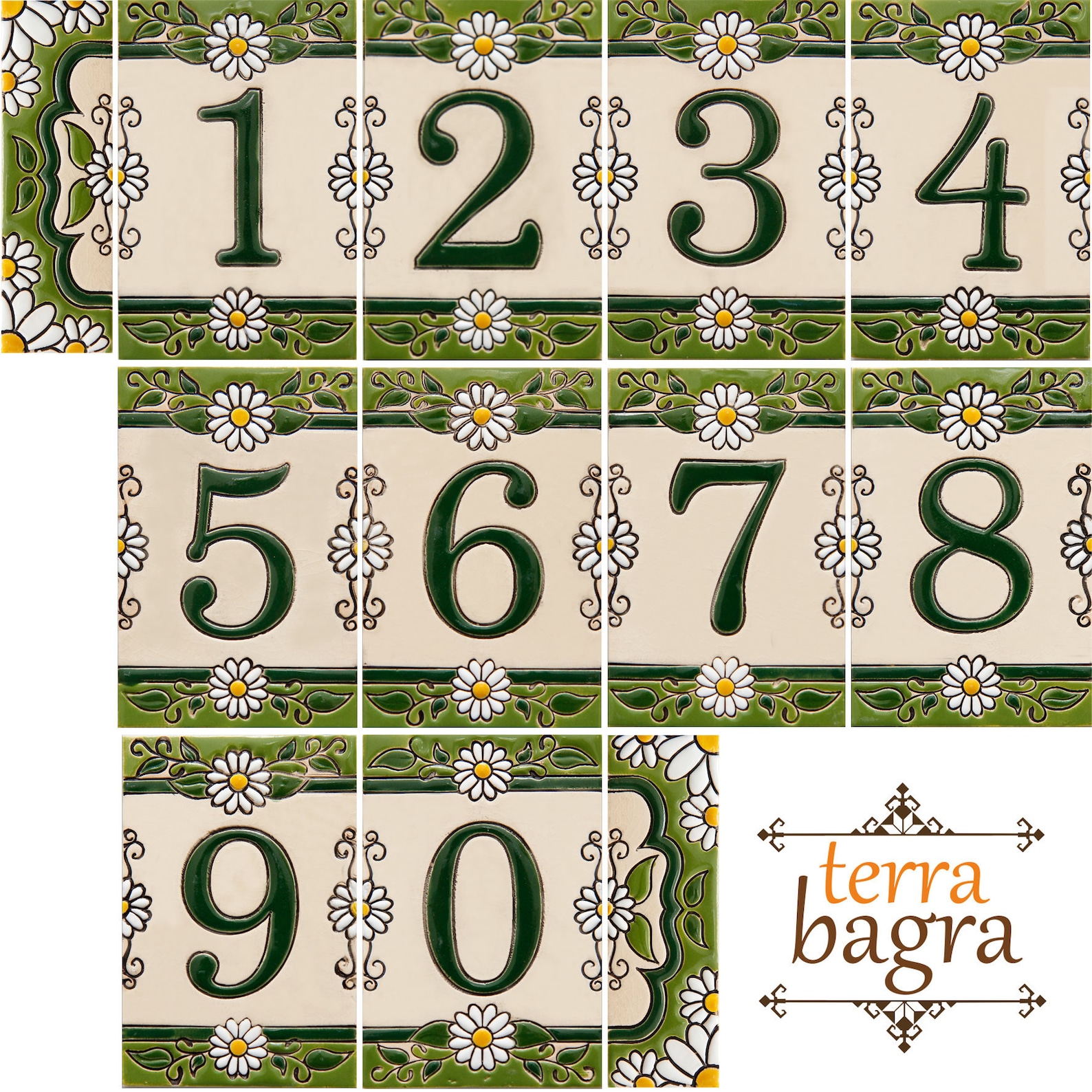 Handmade Ceramic House Number Tiles DAISY Large Size Etsy Australia
