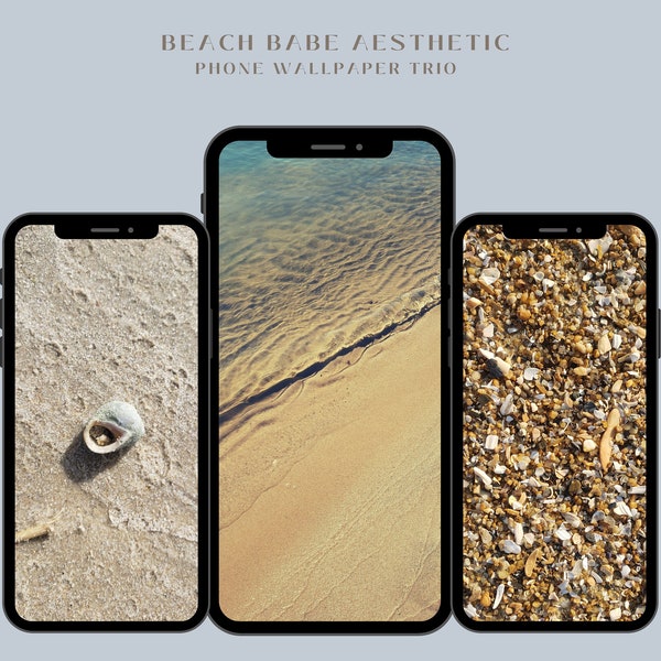 Beachy Phone Smartphone Wallpaper Background Minimalist-  Summer Beach Spring Coastal Aesthetic Digital Download Trio