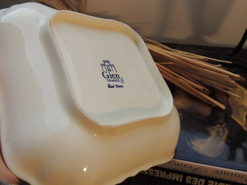 Superb Square Section Dish Faience D'art From the Gien Factory Peony ...