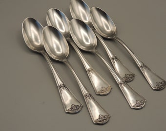 6 small teaspoons of table in (matt white metal) décor and shape of Style Empire Tableware (Ref 4)